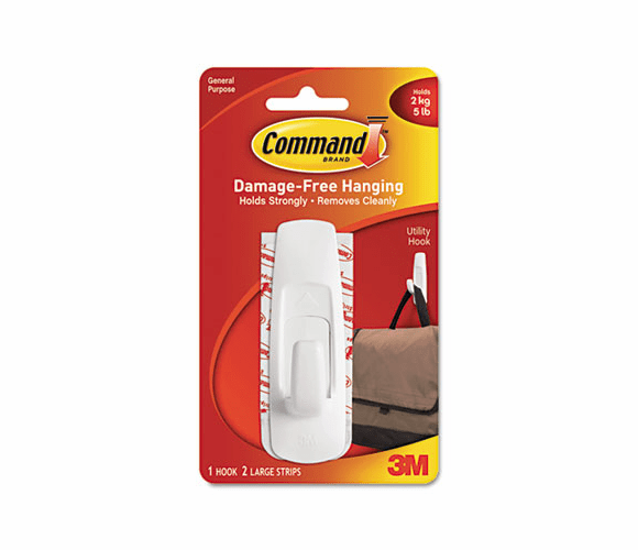 MMM17003 General Purpose Hooks, 5-lb Capacity, Plastic, White By 3M/COMMERCIAL TAPE DIV.