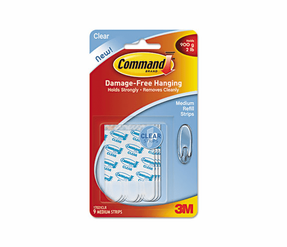 MMM17021CLR Clear Refill Strips, 5/8 x 1-3/4, 9 per Pack By 3M/COMMERCIAL TAPE DIV.