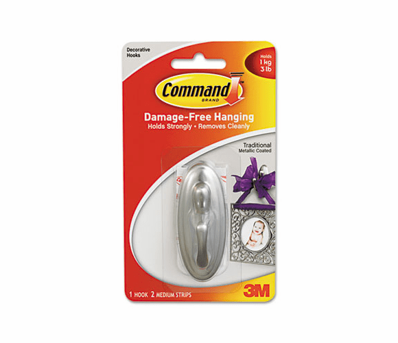 MMM17051BN Decorative Hooks, Traditional, Medium By 3M/COMMERCIAL TAPE DIV.