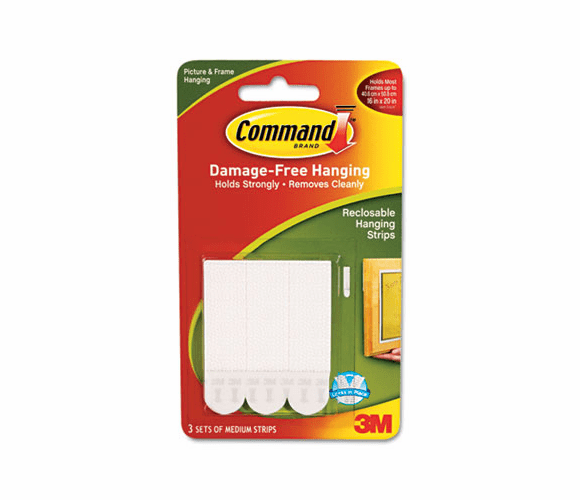 MMM17201OF Picture Hanging Removable Interlocking Fasteners, 3/4 x 2, 3 Set/Pack By 3M/COMMERCIAL TAPE DIV.