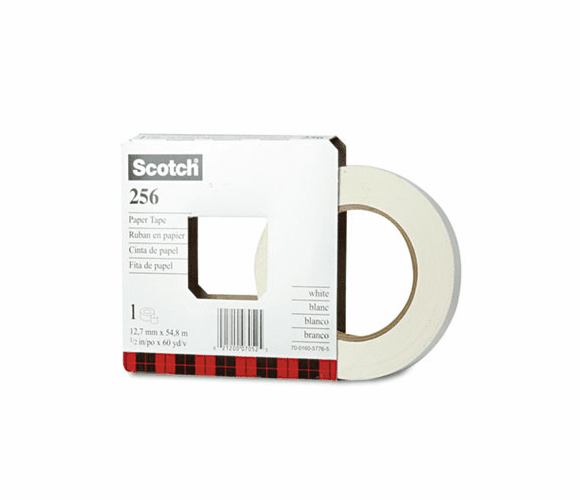MMM25612 256 Printable Flatback Paper Tape, 1/2" x 60 yards, 3" Core By 3M/COMMERCIAL TAPE DIV.