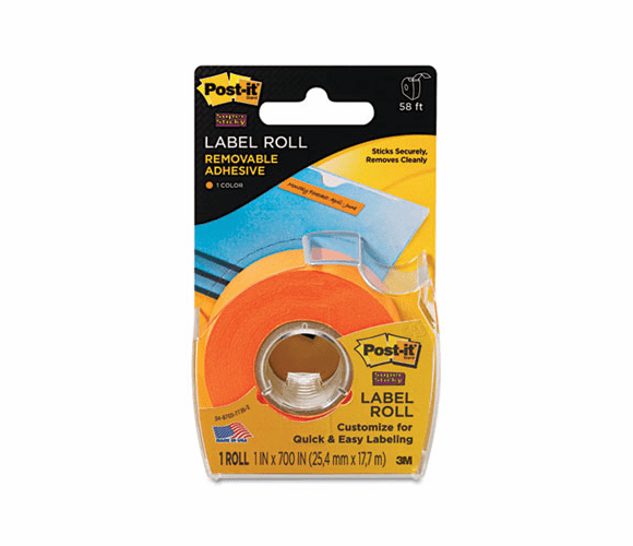 MMM2600O Removable Label Roll, 1 x 700, Orange By 3M/COMMERCIAL TAPE DIV.