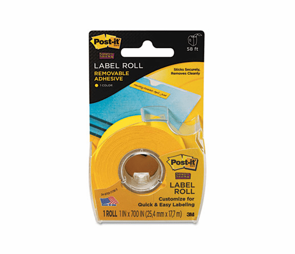 MMM2600Y Removable Label Roll, 1 x 700, Yellow By 3M/COMMERCIAL TAPE DIV.