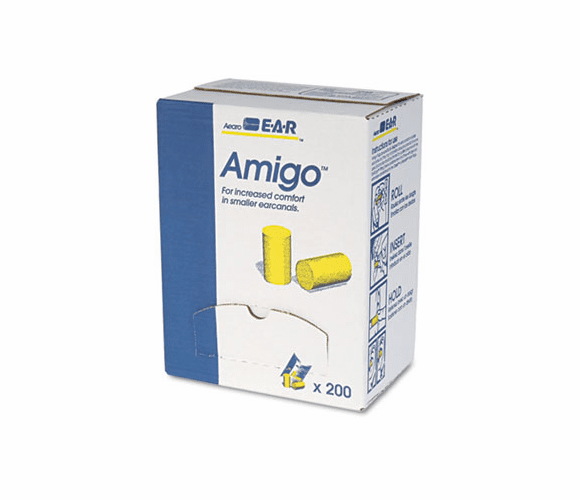 MMM3101103 E-A-R Classic Small Earplugs in Pillow Paks, PVC Foam, Yellow, 200 Pairs/Box By 3M/COMMERCIAL TAPE DIV.