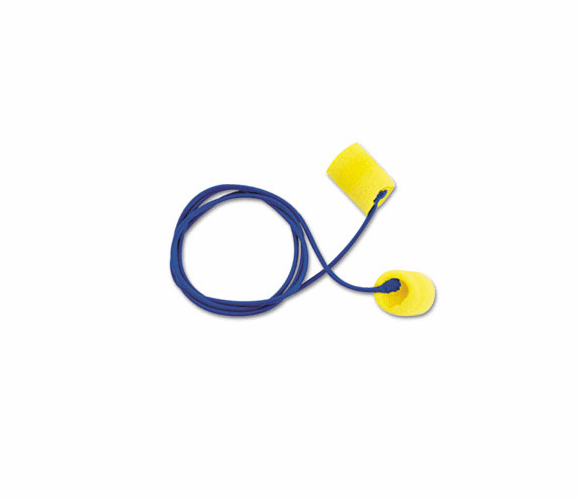 MMM3111101 E-A-R Classic Earplugs, Corded, PVC Foam, Yellow, 200 Pairs/Box By 3M/COMMERCIAL TAPE DIV.