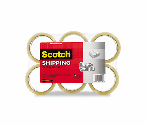 MMM33506 3350 General Purpose Packaging Tape, 1.88" x 54.6 yds, Tan, 6/Pack, 1.88" x 54.6 yds, Clear, 6/Pack By 3M/COMMERCIAL TAPE DIV.