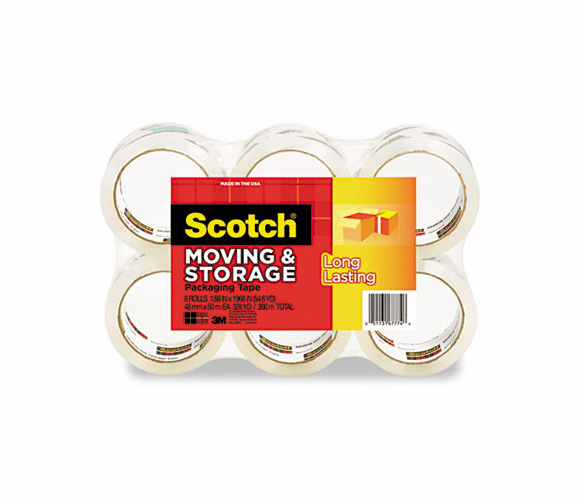 MMM36506 Moving & Storage Tape, 1.88" x 54.6 yards, 3" Core, Clear, 6 Rolls/Pack By 3M/COMMERCIAL TAPE DIV.