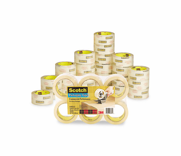 MMM3750CS48 3750 Commercial Grade Packaging Tape, 1.88" x 54.6 yds, 3" Core, Clear, 48/Pack By 3M/COMMERCIAL TAPE DIV.