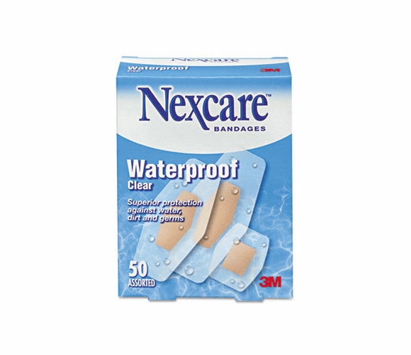 MMM43250 Waterproof Bandages, Assorted Sizes, 50 per Box By 3M/COMMERCIAL TAPE DIV.