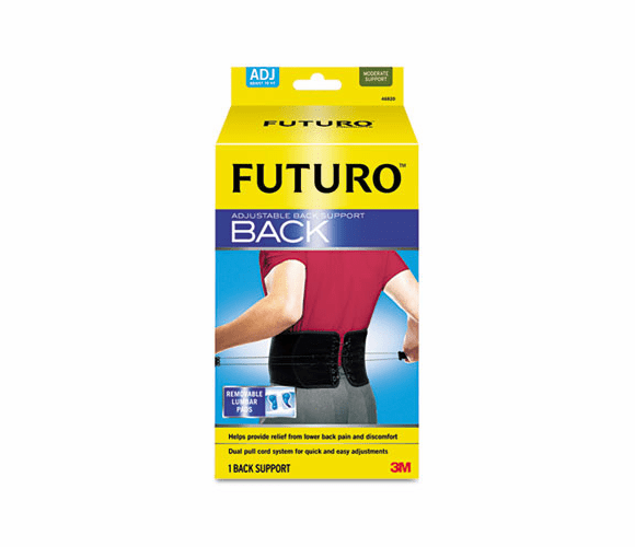 MMM46820EN Adjustable Back Support, Fits Waist 29-51 in., Black By 3M/COMMERCIAL TAPE DIV.