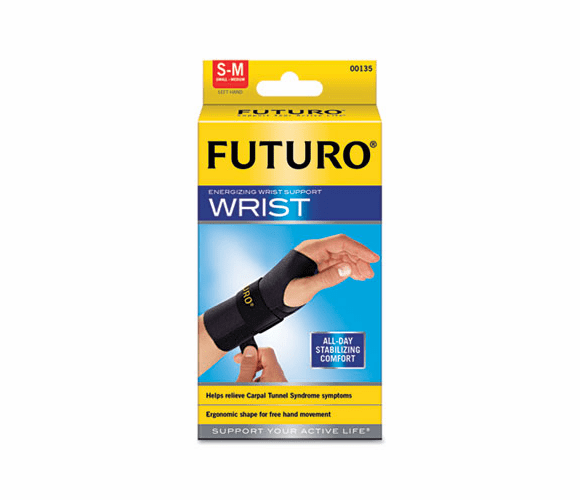 MMM48401EN Energizing Wrist Support, Small/Medium, Fits Left Wrists 5 1/2" - 6 3/4", Black By 3M/COMMERCIAL TAPE DIV.