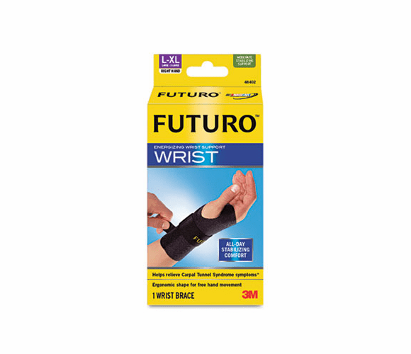 MMM48402EN Energizing Wrist Support, Large/XLarge, Fits Right Wrists 6 3/4" - 8 1/2", Black By 3M/COMMERCIAL TAPE DIV.