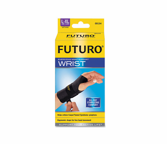 MMM48403EN Energizing Wrist Support, Large/XLarge, Fits Left Wrists 6 3/4" - 8 1/2", Black By 3M/COMMERCIAL TAPE DIV.