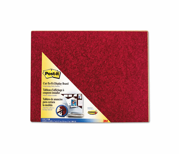 MMM558BY Self-Stick Cut-to-Fit Unframed Bulletin Board, 23 x 18, Burgundy By 3M/COMMERCIAL TAPE DIV.