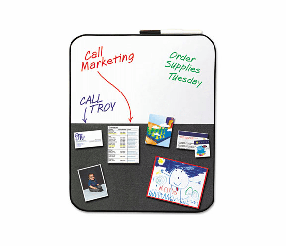 MMM558CBS Self-Stick/Dry Erase Combination Board, 22 x 18, Gray/White, Black Frame By 3M/COMMERCIAL TAPE DIV.