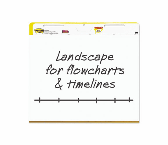 MMM559LS Self-Stick Easel Pads Landscape, 30 x 23 1/2, White, 2 30-Sheet Pads/Carton By 3M/COMMERCIAL TAPE DIV.