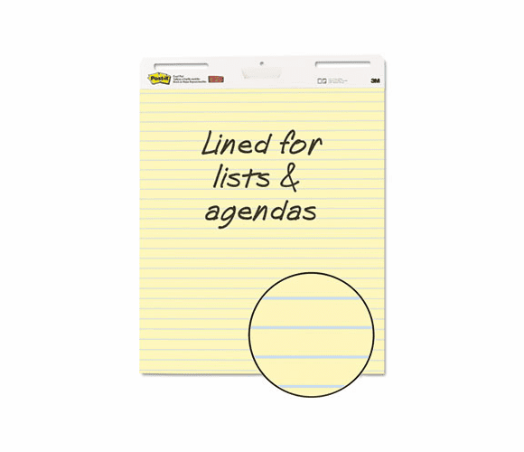 MMM561 Self-Stick Easel Pad, Ruled, 25 x 30, Yellow, 2 30-Sheet Pads/Carton By 3M/COMMERCIAL TAPE DIV.