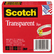 MMM6002P1272 Transparent Tape 600-2P12-72, 1/2" x 2592", 3" Core, Transparent, 2 Rolls By 3M/COMMERCIAL TAPE DIV.