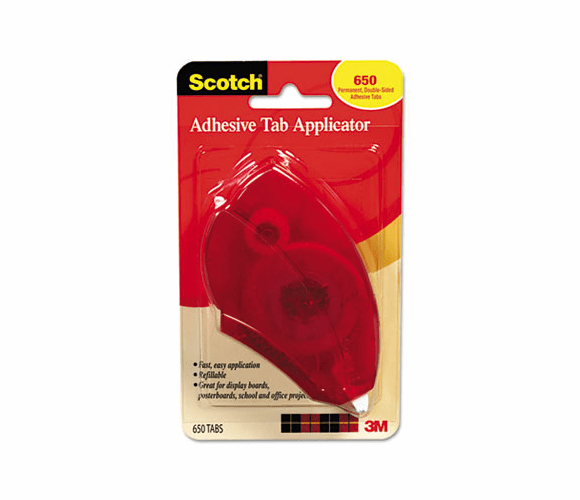 MMM6054 Adhesive Tab Roller & Refill, 1/2 x 1/4, 650 tabs By 3M/COMMERCIAL TAPE DIV.