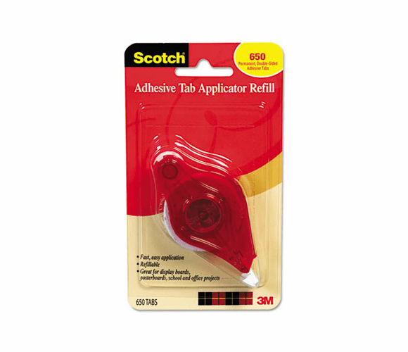 MMM6054R Adhesive Tab Refill, 1/2 x 1/4, 650 tabs By 3M/COMMERCIAL TAPE DIV.