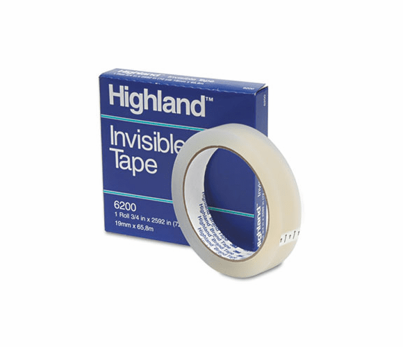 MMM6200342592 Invisible Permanent Mending Tape, 3/4" x 2592", 3" Core, Clear By 3M/COMMERCIAL TAPE DIV.
