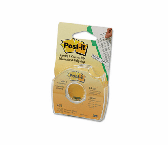 MMM651 Labeling & Cover-Up Tape,, Non-Refillable, 1/6" x 700" Roll By 3M/COMMERCIAL TAPE DIV.