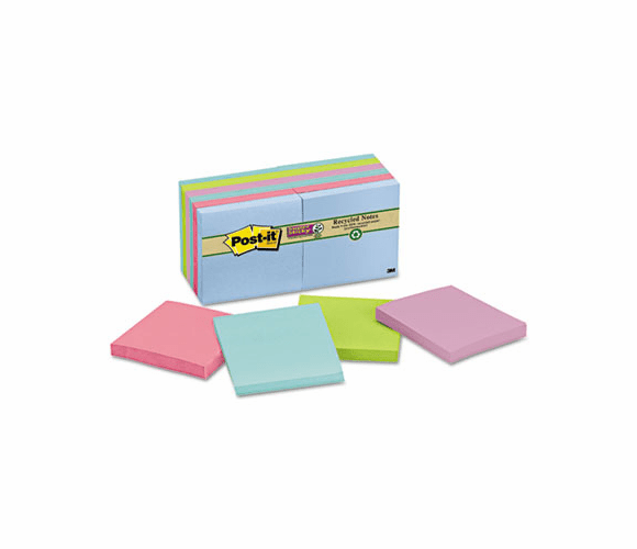 MMM65412SST Super Sticky Pads, 3 x 3, Five Tropic Breeze Colors, 12 90-Sheet Pads/Pack By 3M/COMMERCIAL TAPE DIV.