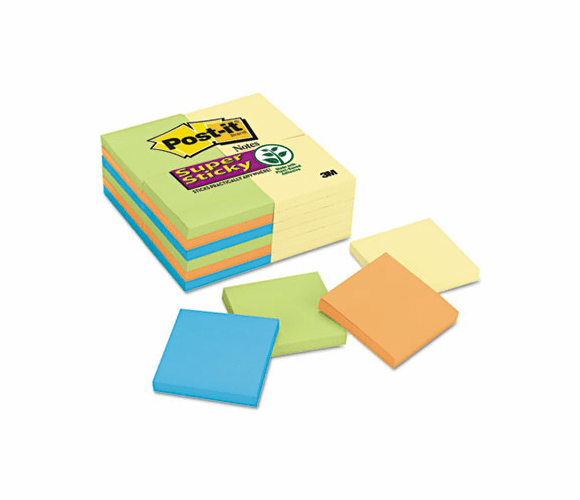 MMM65424SSCYN Office Pack, 3 x 3, Four Colors, 24 90-Sheet Pads/Pack By 3M/COMMERCIAL TAPE DIV.