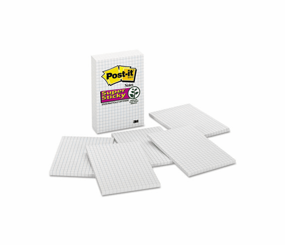 MMM660SSGRID Grid Notes, 4 x 6, White with Blue Grid, 6 50-Sheet Pads/Pack By 3M/COMMERCIAL TAPE DIV.