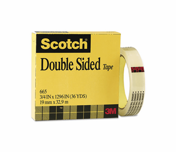 MMM665341296 665 Double-Sided Office Tape, 3/4" x 36 yards, 3" Core, Clear By 3M/COMMERCIAL TAPE DIV.