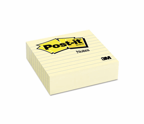 MMM675YL Original Lined Notes, 4 x 4, Canary Yellow, 300 Sheets By 3M/COMMERCIAL TAPE DIV.
