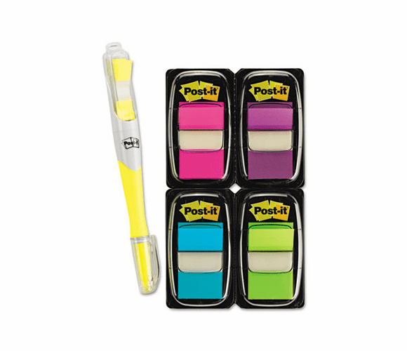 MMM680PPBGVA Flags Value Pack, Assorted Colors, 200 Flags & Free Highlighter w/50 Flags By 3M/COMMERCIAL TAPE DIV.