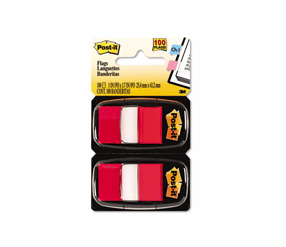 MMM680RD12 Marking Flags in Dispensers, Red, 50 Flags/Dispenser, 12 Dispensers/Pack By 3M/COMMERCIAL TAPE DIV.
