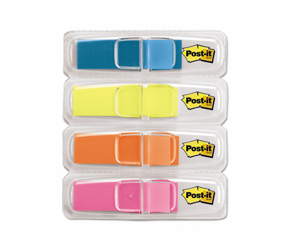 MMM6834ABX Highlighting Flags, Bright Colors, 1/2" x 1 3/4", 35/Color, 4 Dispensers/Pack By 3M/COMMERCIAL TAPE DIV.