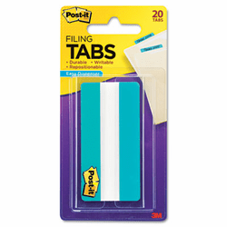 MMM68620A3IN Durable Tabs, Aqua, 3 x 1 1/2, 20/PK By 3M/COMMERCIAL TAPE DIV.