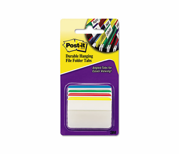 MMM686A1 Durable Hanging File Tabs, 2 x 1 1/2, Striped, Assorted Colors, 24/Pack By 3M/COMMERCIAL TAPE DIV.