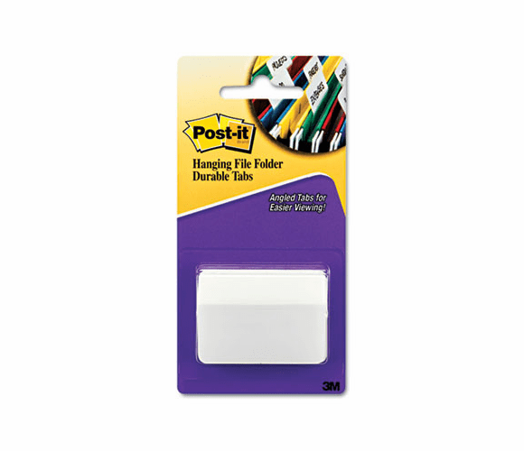 MMM686A50WH Durable Hanging File Tabs, 2 x 1 1/2, White, 50/Pack By 3M/COMMERCIAL TAPE DIV.