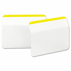 MMM686A50YW Durable Hanging File Tabs, 2 x 1 1/2, Striped, Yellow, 50/Pack By 3M/COMMERCIAL TAPE DIV.