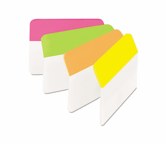MMM686APLOY Hanging File Tabs, 2 x 1 1/2, Solid, Angled, Assorted Bright, 24/PK By 3M/COMMERCIAL TAPE DIV.