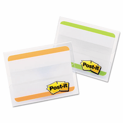 MMM686F24LOT Durable File Tabs, 2 x 1 1/2, Striped, Green/Orange, 24/pk By 3M/COMMERCIAL TAPE DIV.