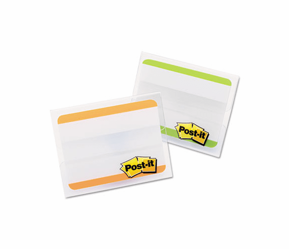 MMM686F24LOT Durable File Tabs, 2 x 1 1/2, Striped, Green/Orange, 24/pk By 3M/COMMERCIAL TAPE DIV.