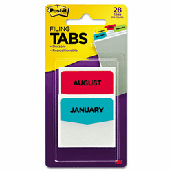 MMM686MONTH Preprinted File Tabs, 1 3/4 x 1 1/2, Jan.-Dec., 28/Pack By 3M/COMMERCIAL TAPE DIV.