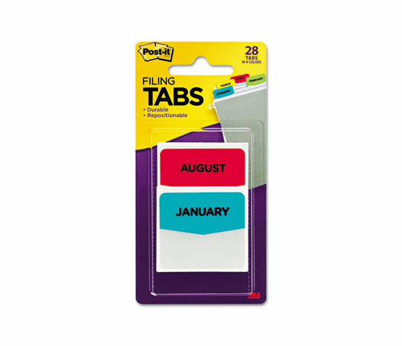 MMM686MONTH Preprinted File Tabs, 1 3/4 x 1 1/2, Jan.-Dec., 28/Pack By 3M/COMMERCIAL TAPE DIV.
