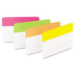 MMM686PLOY Hanging File Tabs, 2 x 1 1/2, Solid, Flat, Assorted Bright, 24/PK By 3M/COMMERCIAL TAPE DIV.