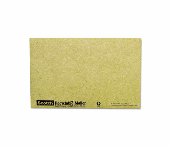 MMM6913 Recyclable Padded Mailer, #0, Green, 10/Pack By 3M/COMMERCIAL TAPE DIV.