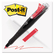 MMM694G2RED7 Roller Ball Retractable Gel Pen with 50 Flags, Red Ink, Fine, 2 per Pack By 3M/COMMERCIAL TAPE DIV.