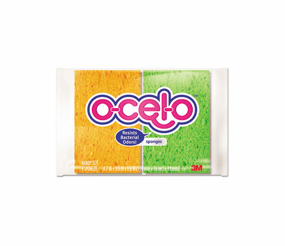 MMM7274T O-Cel-O Sponge w/3M Stayfresh Technology, 4-7/10 x 3 x 3/5, 4/Pack By 3M/COMMERCIAL TAPE DIV.