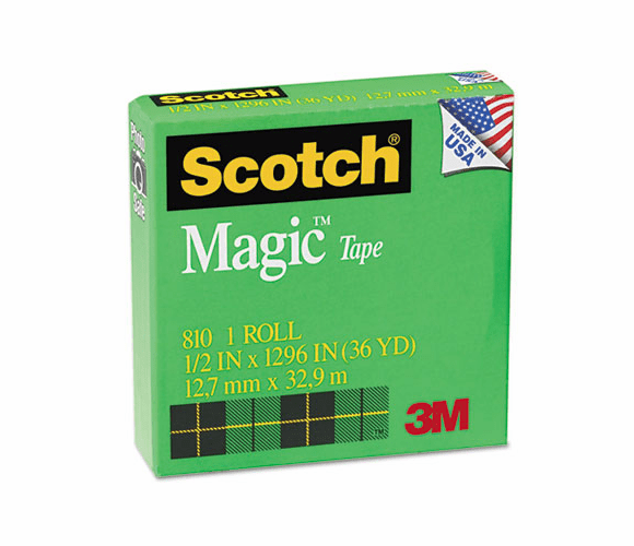 MMM810121296 Magic Tape, 1/2" x 1296", 1" Core, Clear By 3M/COMMERCIAL TAPE DIV.