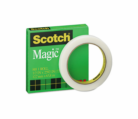 MMM810122592 Magic Office Tape, 1/2" x 72 yards, 3" Core, Clear By 3M/COMMERCIAL TAPE DIV.