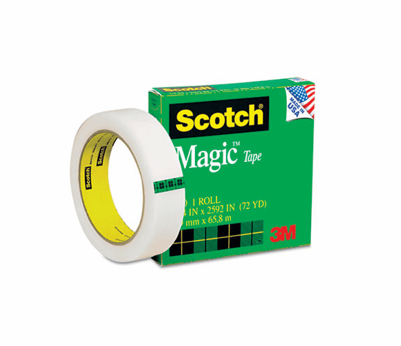 MMM81012592 Magic Office Tape, 1" x 72 yards, 3" Core, Clear By 3M/COMMERCIAL TAPE DIV.